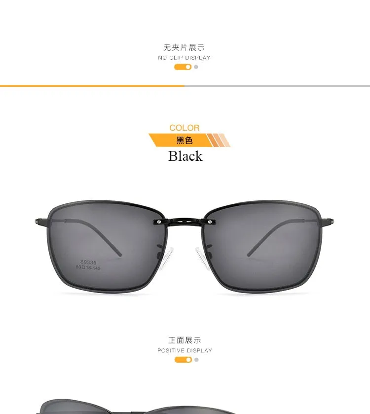 Unisex Alloy Full Rim Clip On Sunglasses Polarized Lenses Zt9335