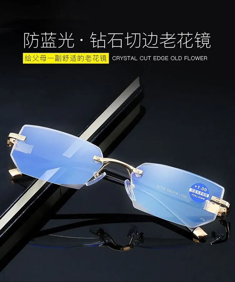 Women's Rimless Reading Glasses Anti Blue Light Lenses Wl8718