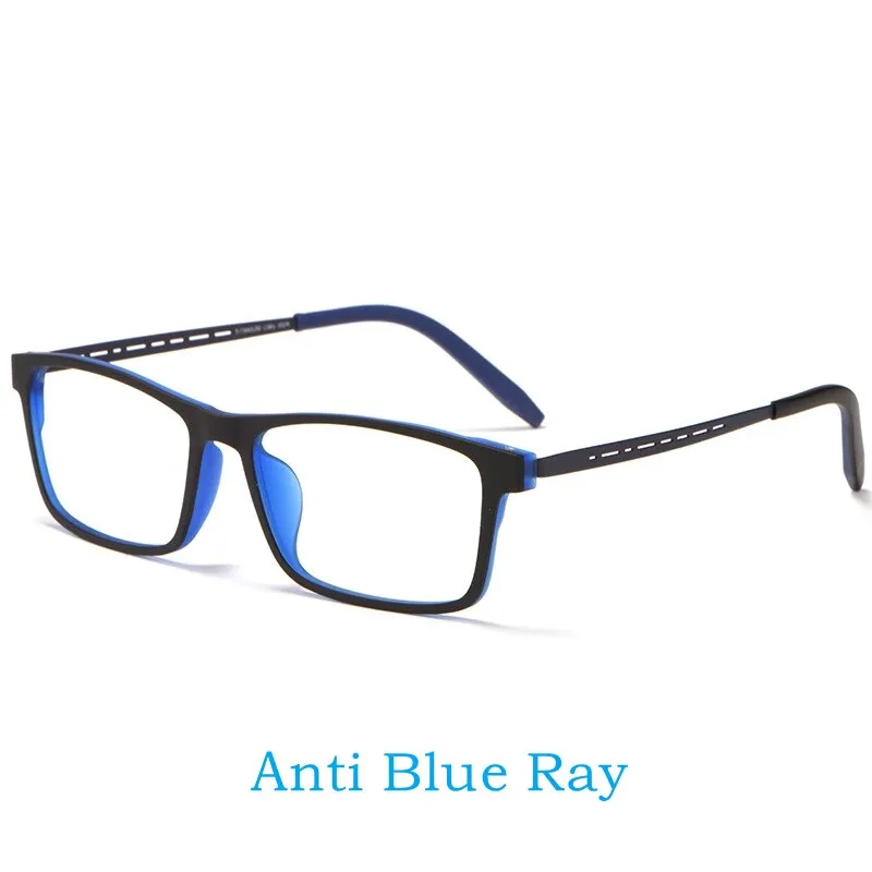 Yimaruili Men's Full Rim Square Tr 90 Titanium Anti Blue Light Reading Glasses Y8822