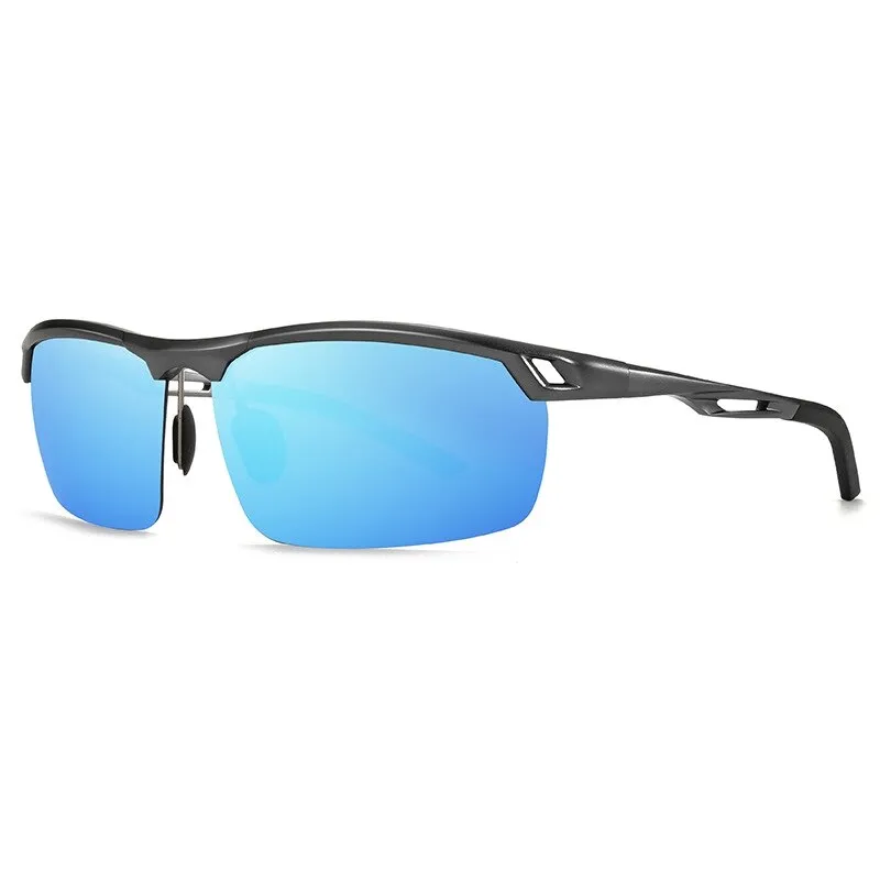 Yimaruili Unisex Semi Rim Aluminum Magnesium Frame Polarized Sunglasses 8550