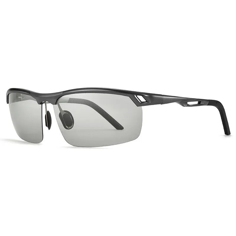 Yimaruili Unisex Semi Rim Aluminum Magnesium Frame Polarized Sunglasses 8550