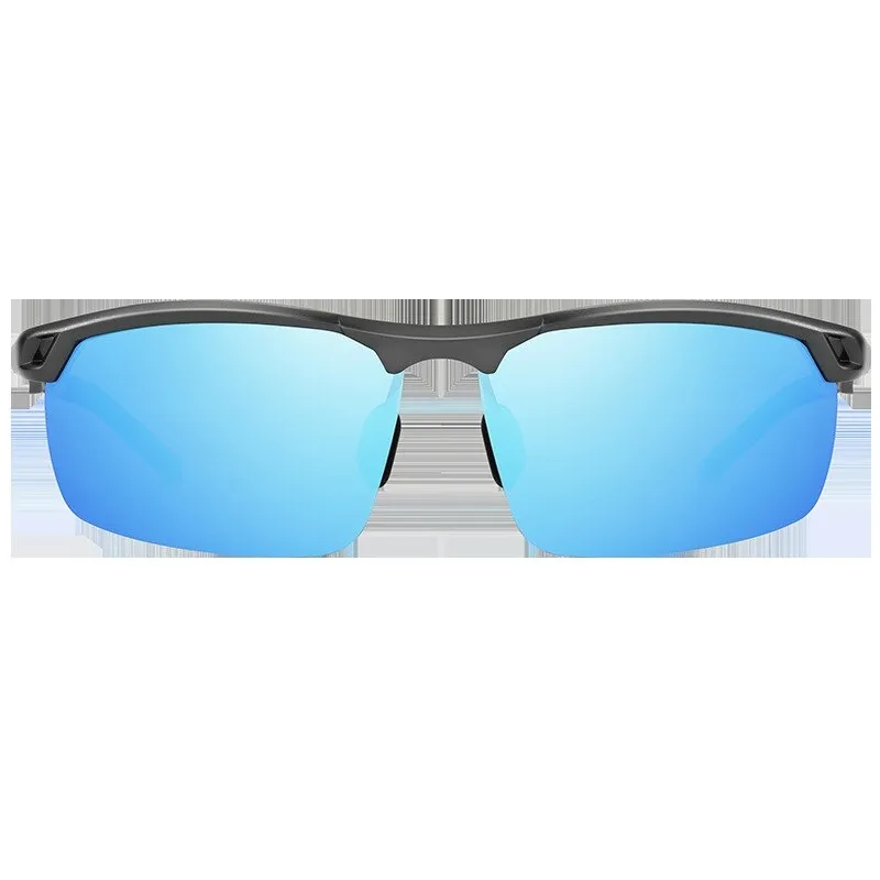 Yimaruili Unisex Semi Rim Aluminum Magnesium Frame Polarized Sunglasses 8550