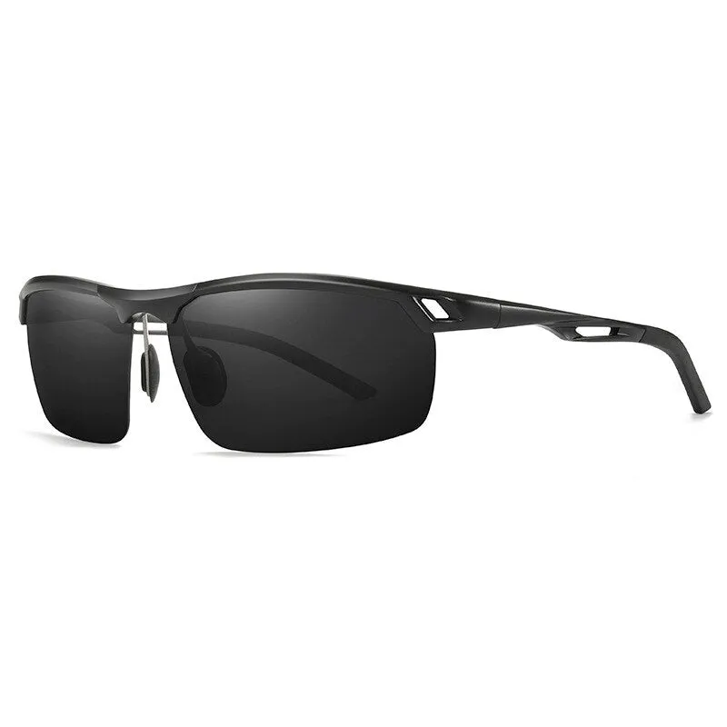 Yimaruili Unisex Semi Rim Aluminum Magnesium Frame Polarized Sunglasses 8550